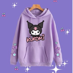 poleron kuromi / hello kitty morado canguro