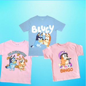 Poleras bluey celeste